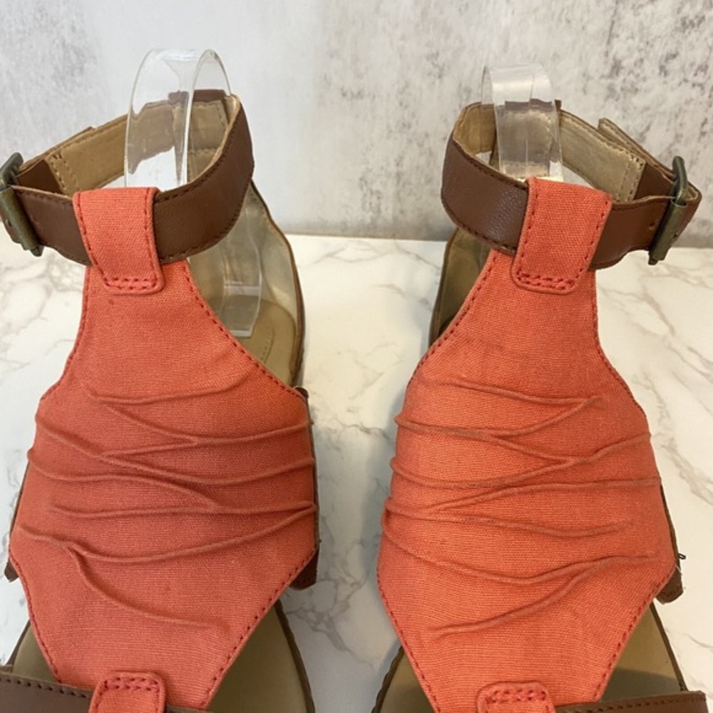 Timberland‎ Cherrybrook Sandal Women Sz 9 Orange Ankle Strap Boho - Picture 3 of 12